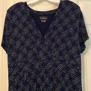 LL Bean dress, empire waist, navy